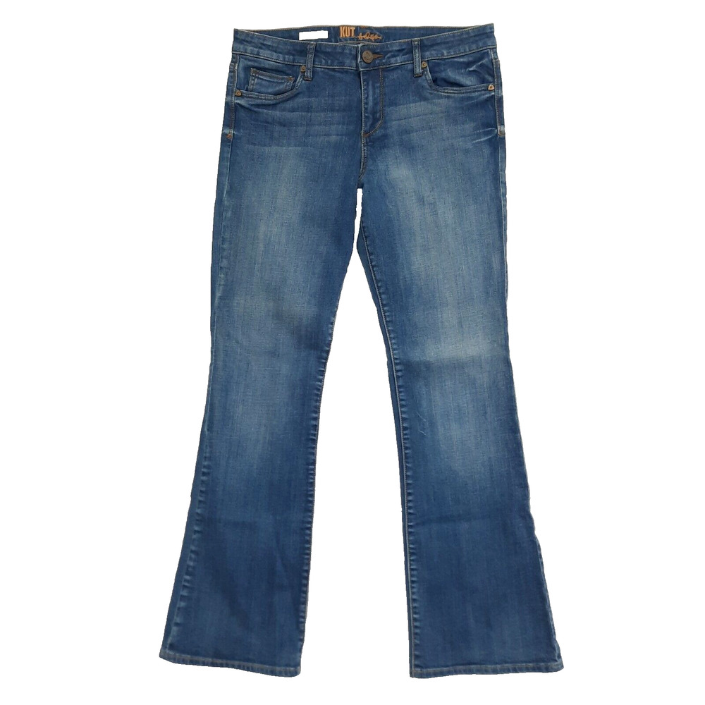 Kut From The Kloth Farrah Baby Bootcut Jeans Medium Wash Sz 12 34 x 32 KP697MB4
